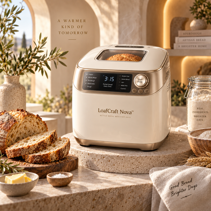 LoafCraft Nova™ Smart Automatic Bread Maker – Precision Fermentation, Intelligent Temperature Control, Quiet Baking & Removable Easy-Clean Bread Pan for Toast, Cake & Homemade Loaves 🍞