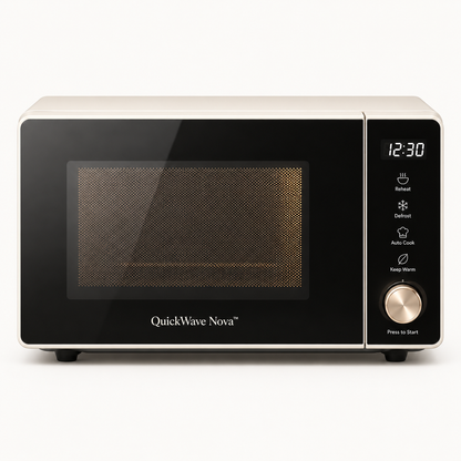 QuickWave Nova™ Smart Microwave Oven – 360° Even Heating, Adjustable Power Levels, One-Touch Quick Start, Quiet Operation & Easy-Clean Interior for Reheating, Baby Food & Everyday Meals 🥘