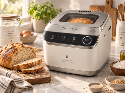 Flour-to-Loaf Countertop Bread Maker – One-Touch Knead, Rise & Bake System for Fresh Homemade Bread 🧡