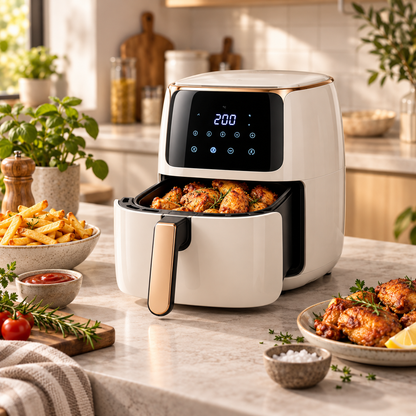 CrispFlow 360° Countertop Air Fryer – Fast Cyclonic Heat Cooking for Everyday Meals & Compact Kitchens 🌹